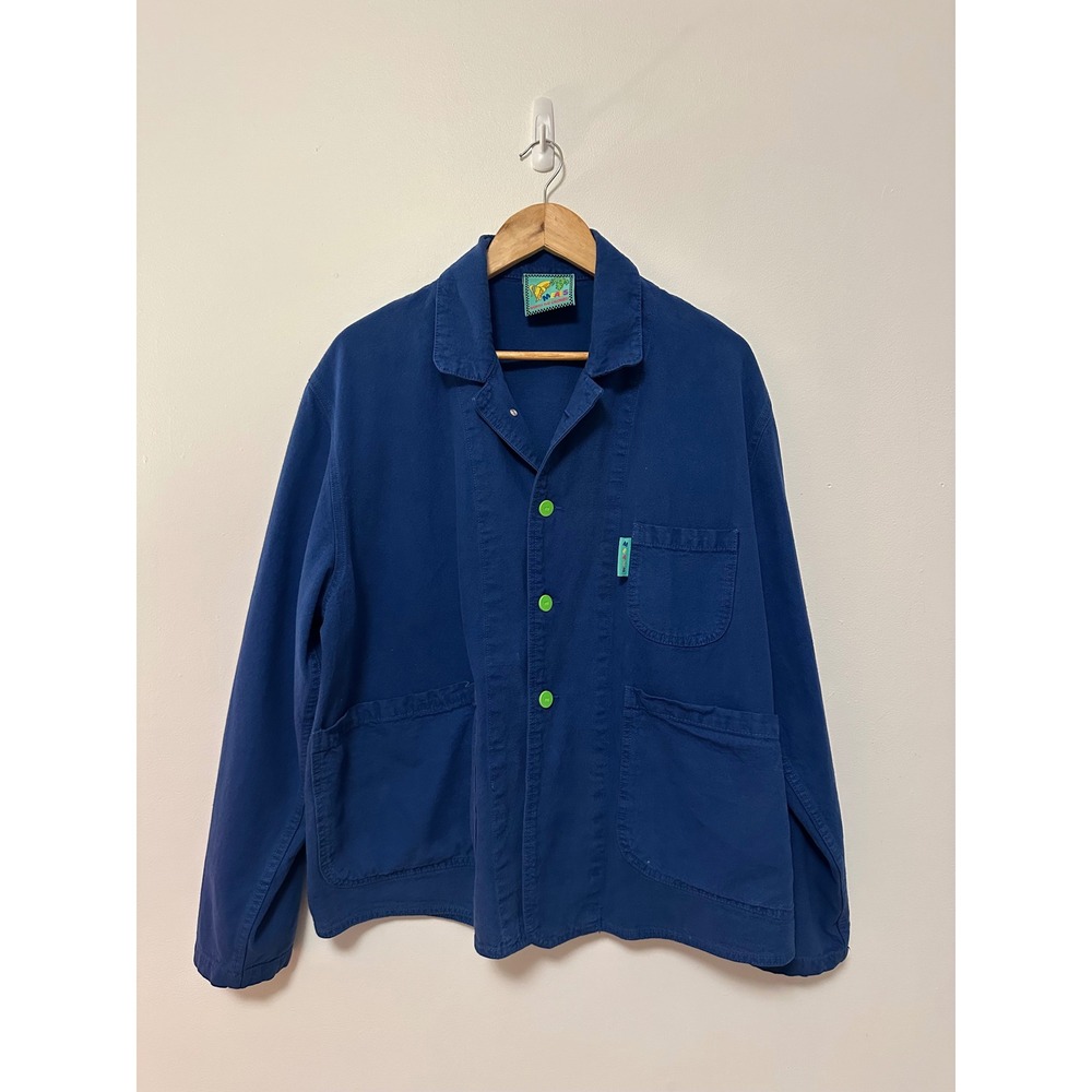 Meals Blueberry Forager Coat in Blue Cotton Canvas | Size Small